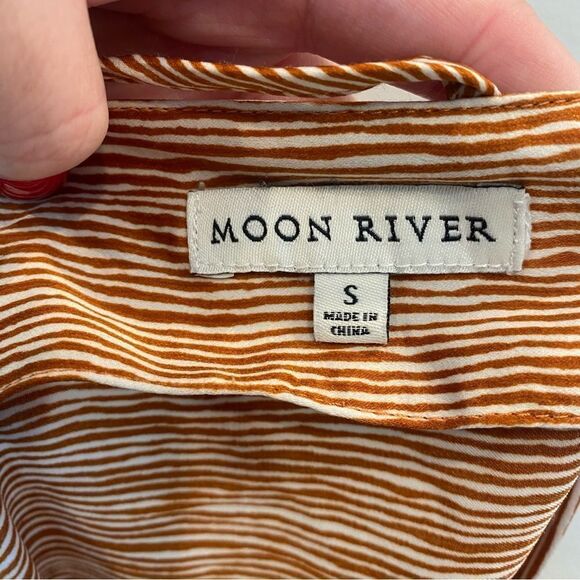 Anthropologie Moon River Boho Deep V-Neck Tiered Ruffle Dress - Women’s S - Picture 4 of 4